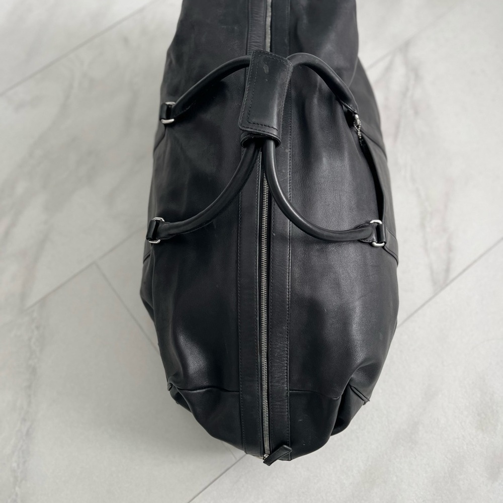 Large Coach Black Leather Voyager Duffle Bag - Internal Pockets, Great Condition - Picture 2 of 12